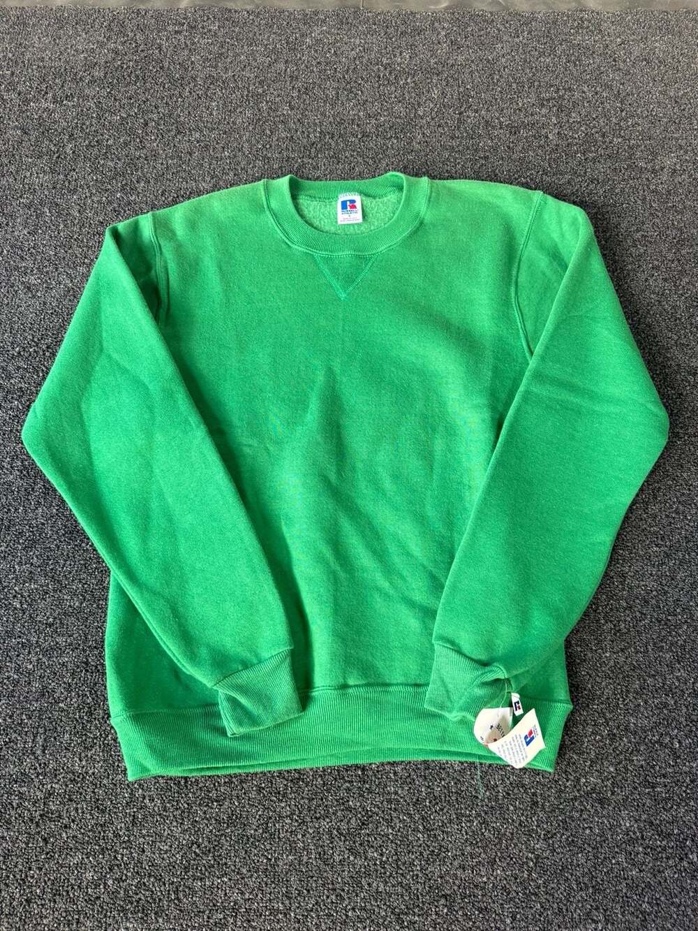 Vintage 90s Russell Athletic Kelly Green Fleece 2000 Crewneck Sweatshirt Made in